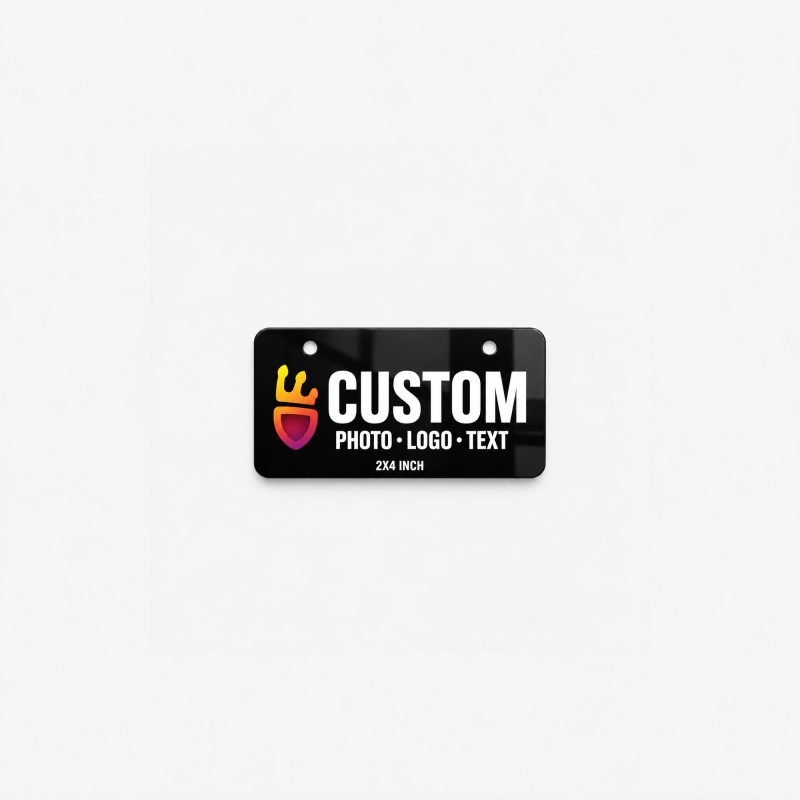 Custom Mini License Plate 2x4 for Keychains, Kids